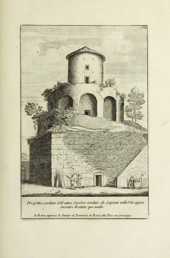 An illustration from Gli antichi sepolcri, ovvero, Mausolei romani ed etruschi trovati in Roma ed in altri luoghi celebri : nelli quali si contengono molte erudite memorie, 1767, leaf 80