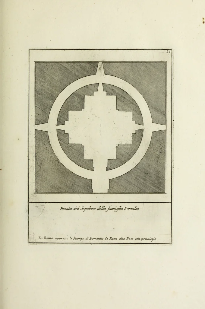 An illustration from Gli antichi sepolcri, ovvero, Mausolei romani ed etruschi trovati in Roma ed in altri luoghi celebri : nelli quali si contengono molte erudite memorie, 1767, leaf 82