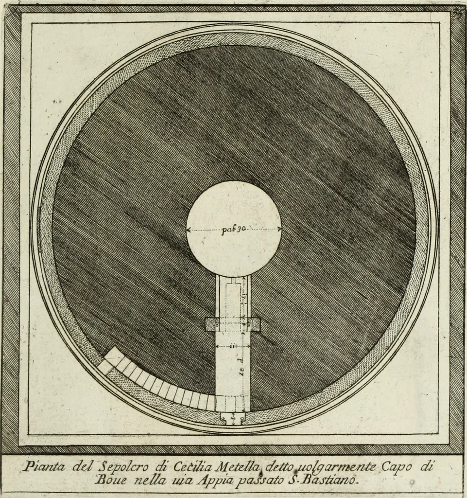 An illustration from Gli antichi sepolcri, ovvero, Mausolei romani ed etruschi trovati in Roma ed in altri luoghi celebri : nelli quali si contengono molte erudite memorie, 1767, leaf 92