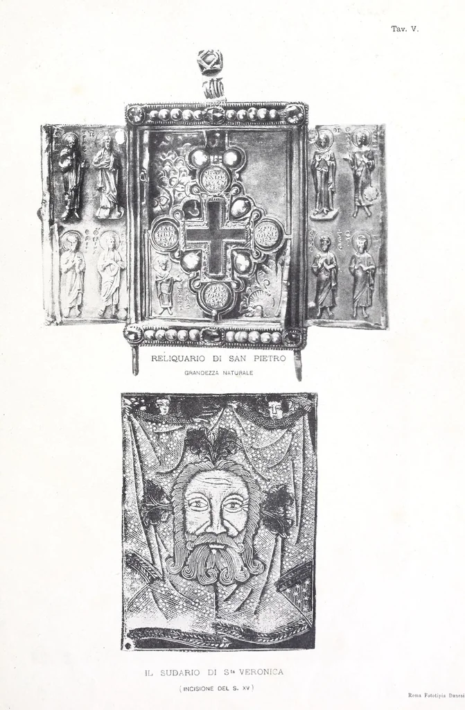 An illustration from Gli antichi tesori sacri della Basilica Vaticana, 1898, leaf 49