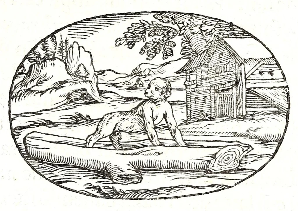 An illustration from Gli apologi del signor Giulio Cesare Capaccio, gentil'huomo del serenissimo signor duca d'Vrbino; con le Dicerie morali, oue quasi con viui colori al modo cortegiano l'humana vita si dipinge, la malignità si scopre, la bizzarria de' ceruelli si castiga, la frode si scaccia, la mattezza si punisce, al poco saper di gli huomini si prouede, e di tutti i ciuili costumi si fà paragone, 1619, leaf 115