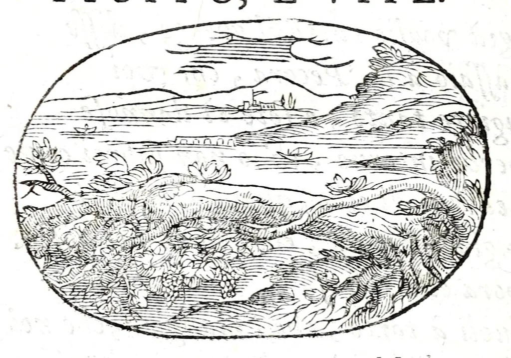 An illustration from Gli apologi del signor Giulio Cesare Capaccio, gentil'huomo del serenissimo signor duca d'Vrbino; con le Dicerie morali, oue quasi con viui colori al modo cortegiano l'humana vita si dipinge, la malignità si scopre, la bizzarria de' ceruelli si castiga, la frode si scaccia, la mattezza si punisce, al poco saper di gli huomini si prouede, e di tutti i ciuili costumi si fà paragone, 1619, leaf 34