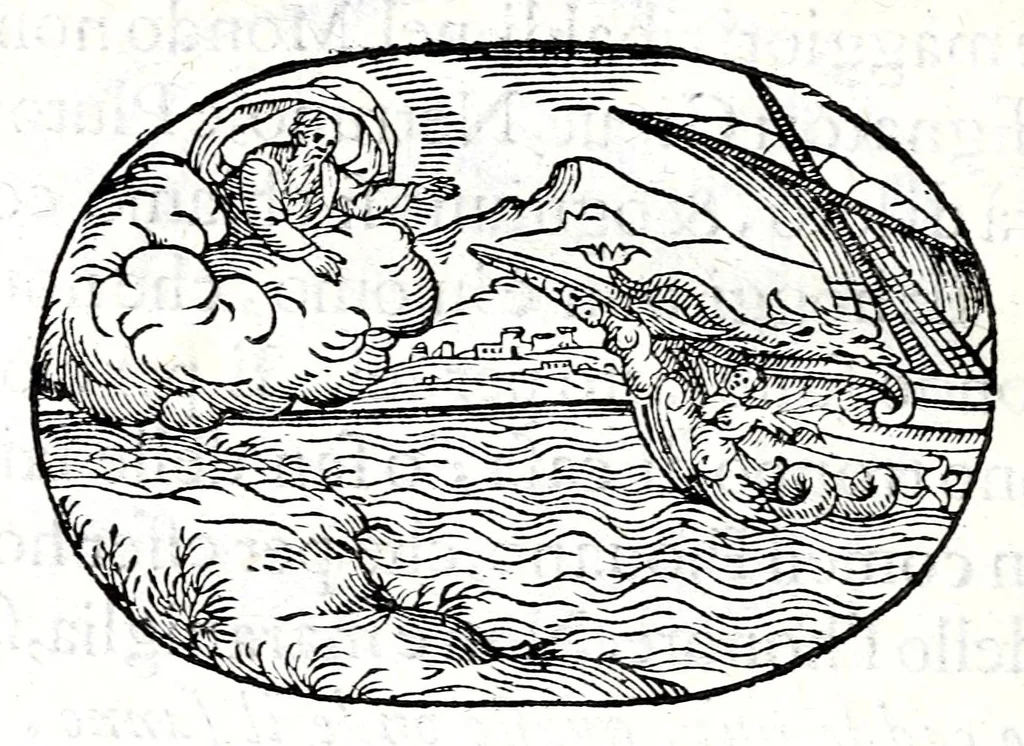 An illustration from Gli apologi del signor Giulio Cesare Capaccio, gentil'huomo del serenissimo signor duca d'Vrbino; con le Dicerie morali, oue quasi con viui colori al modo cortegiano l'humana vita si dipinge, la malignità si scopre, la bizzarria de' ceruelli si castiga, la frode si scaccia, la mattezza si punisce, al poco saper di gli huomini si prouede, e di tutti i ciuili costumi si fà paragone, 1619, leaf 56