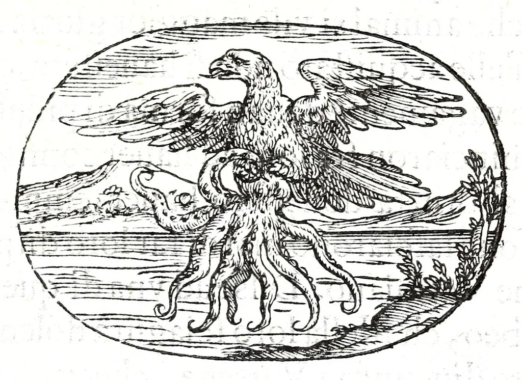 An illustration from Gli apologi del signor Giulio Cesare Capaccio, gentil'huomo del serenissimo signor duca d'Vrbino; con le Dicerie morali, oue quasi con viui colori al modo cortegiano l'humana vita si dipinge, la malignità si scopre, la bizzarria de' ceruelli si castiga, la frode si scaccia, la mattezza si punisce, al poco saper di gli huomini si prouede, e di tutti i ciuili costumi si fà paragone, 1619, leaf 77