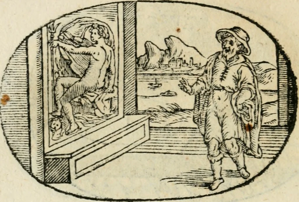 An illustration from Gli apologi di Giulio Cesare Capaccio, secretario della fedelissima città di Napoli : con le Dicerie morali, 1607, leaf 105