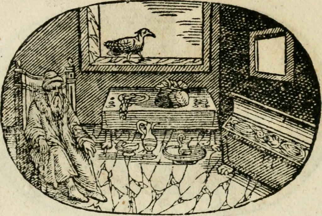 An illustration from Gli apologi di Giulio Cesare Capaccio, secretario della fedelissima città di Napoli : con le Dicerie morali, 1607, leaf 107