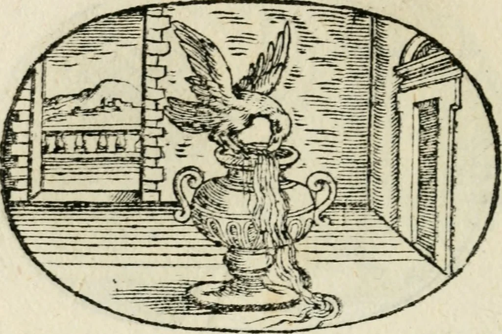 An illustration from Gli apologi di Giulio Cesare Capaccio, secretario della fedelissima città di Napoli : con le Dicerie morali, 1607, leaf 111
