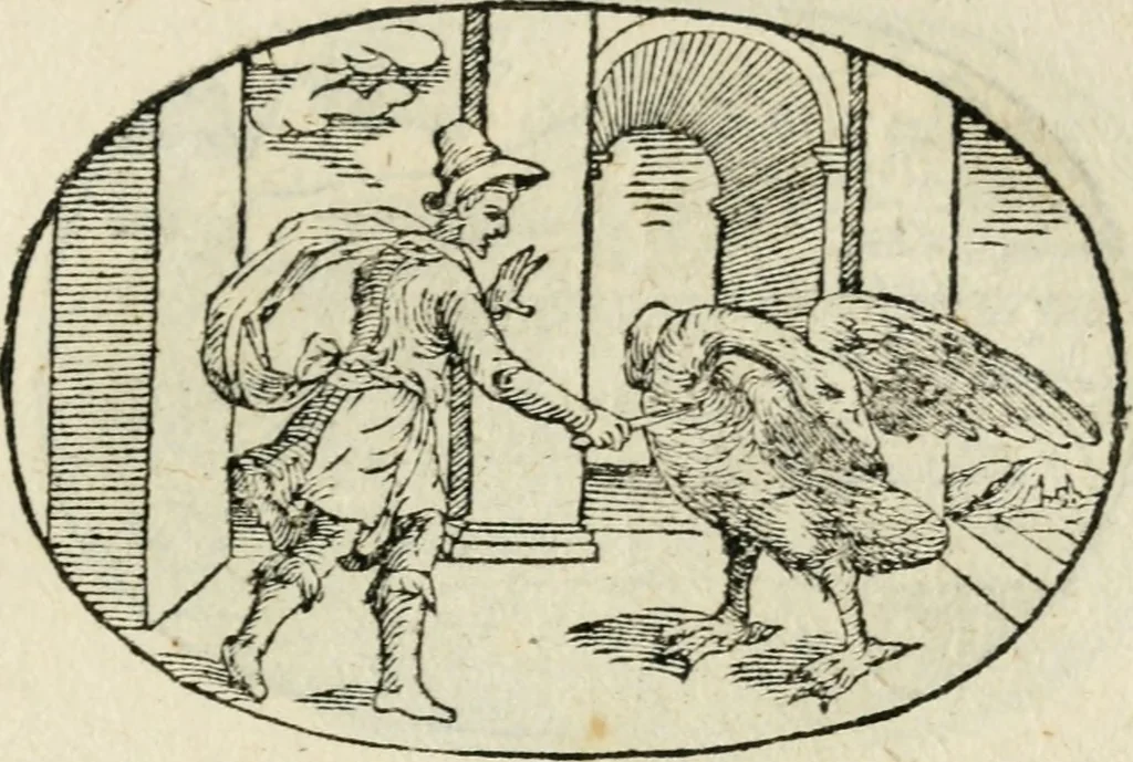An illustration from Gli apologi di Giulio Cesare Capaccio, secretario della fedelissima città di Napoli : con le Dicerie morali, 1607, leaf 112