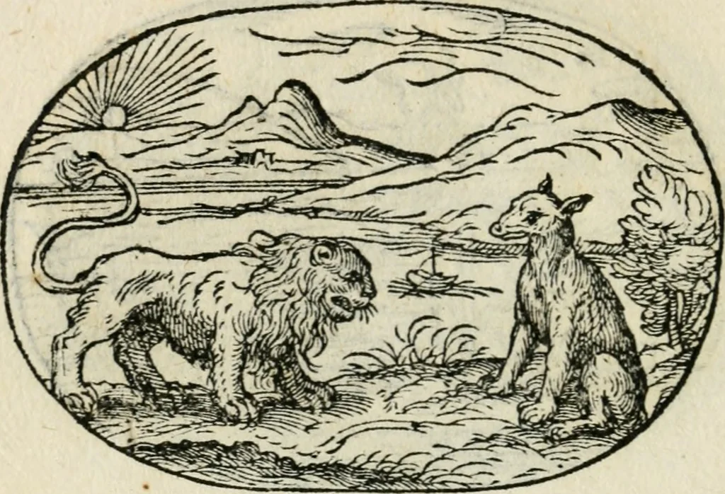 An illustration from Gli apologi di Giulio Cesare Capaccio, secretario della fedelissima città di Napoli : con le Dicerie morali, 1607, leaf 115