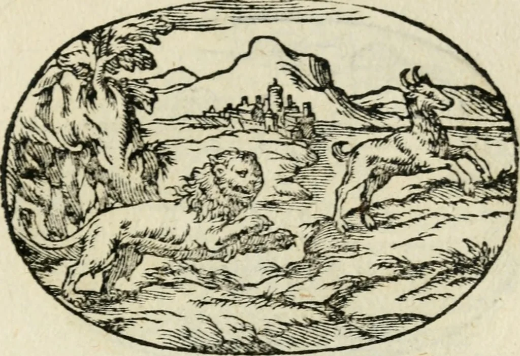 An illustration from Gli apologi di Giulio Cesare Capaccio, secretario della fedelissima città di Napoli : con le Dicerie morali, 1607, leaf 116