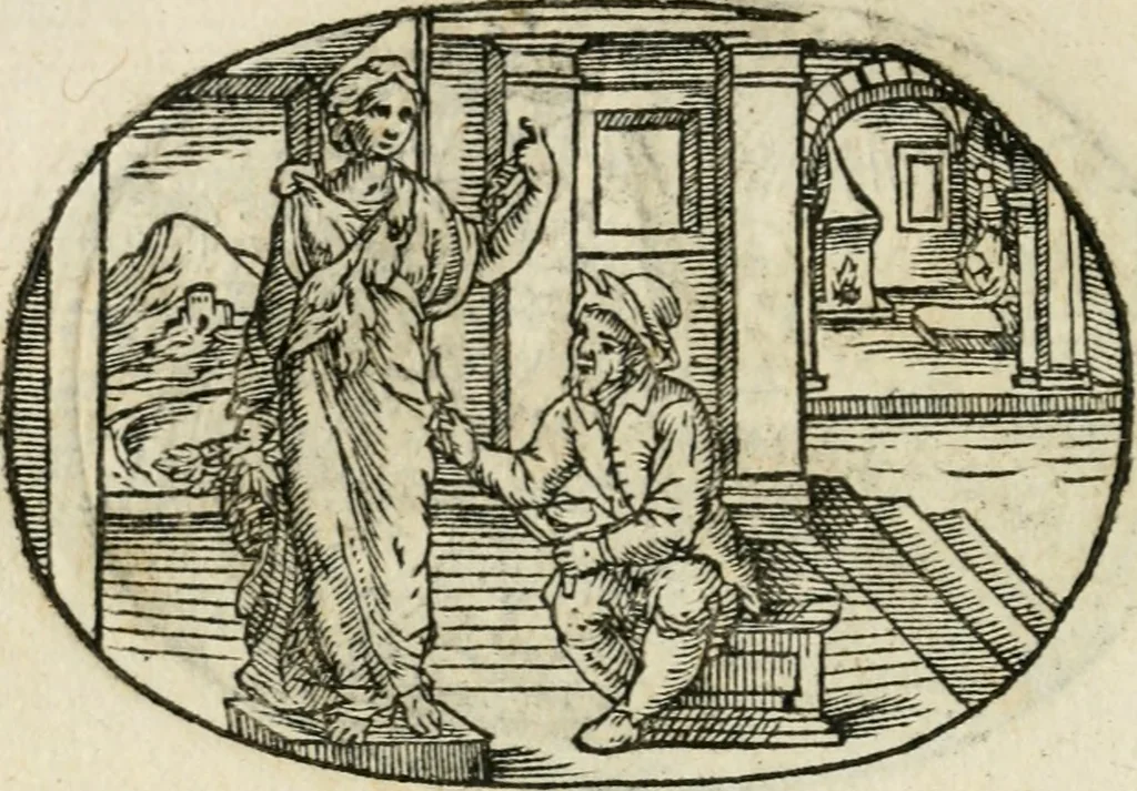 An illustration from Gli apologi di Giulio Cesare Capaccio, secretario della fedelissima città di Napoli : con le Dicerie morali, 1607, leaf 33