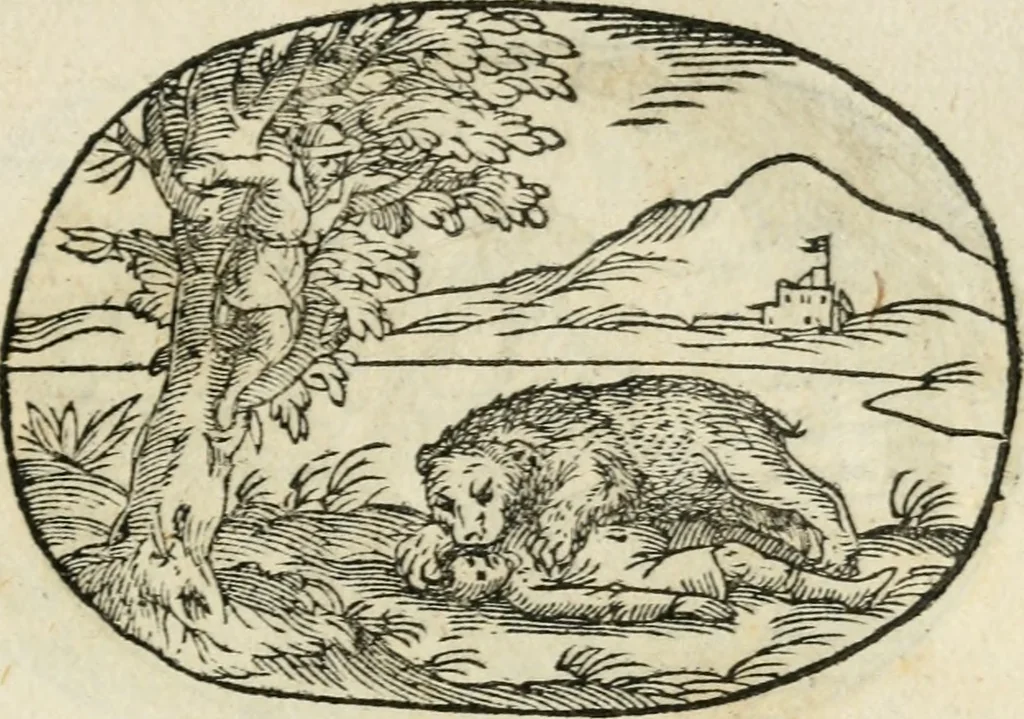 An illustration from Gli apologi di Giulio Cesare Capaccio, secretario della fedelissima città di Napoli : con le Dicerie morali, 1607, leaf 34