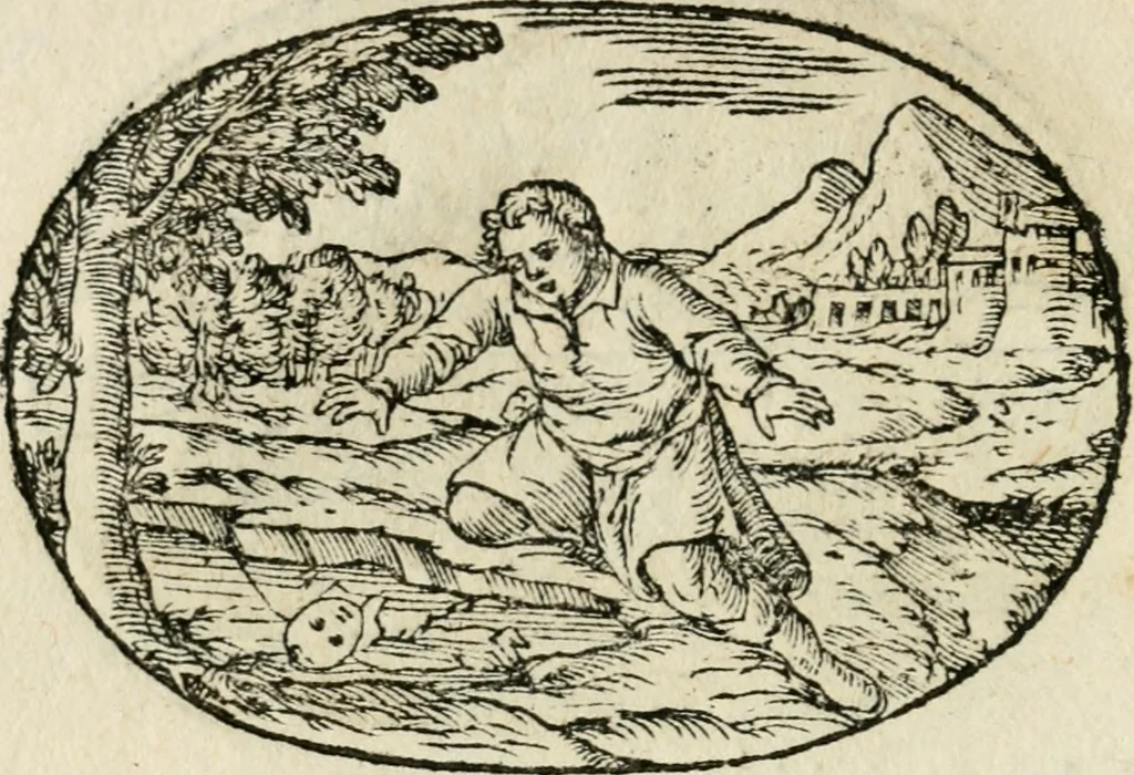 An illustration from Gli apologi di Giulio Cesare Capaccio, secretario della fedelissima città di Napoli : con le Dicerie morali, 1607, leaf 35
