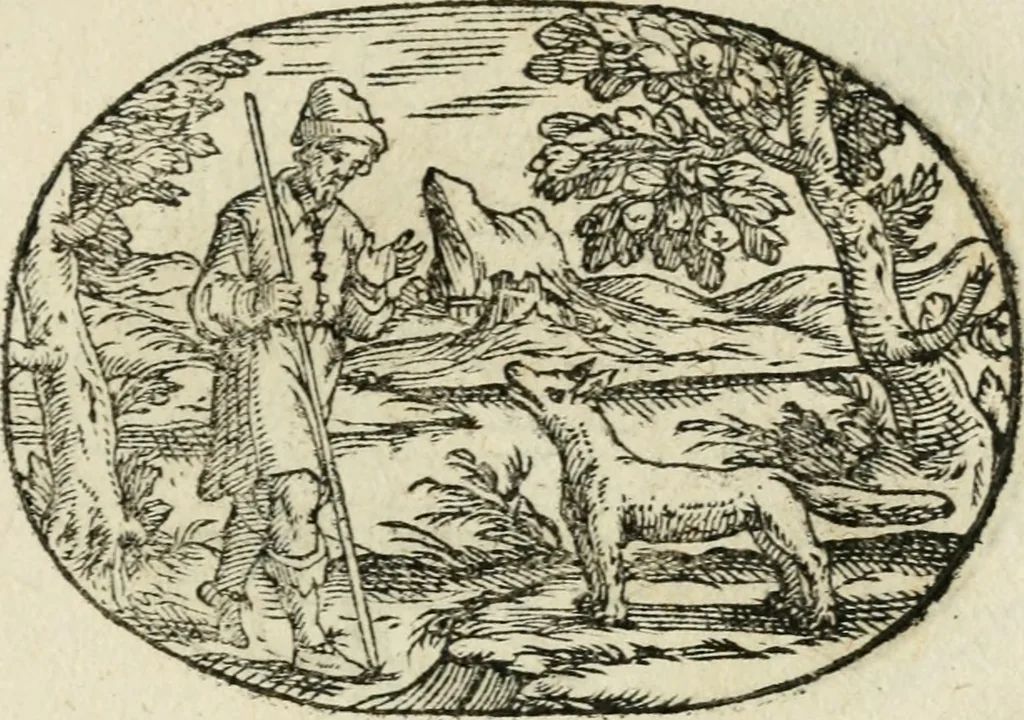 An illustration from Gli apologi di Giulio Cesare Capaccio, secretario della fedelissima città di Napoli : con le Dicerie morali, 1607, leaf 42