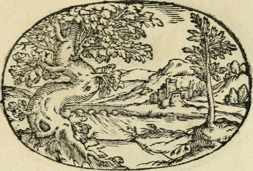 An illustration from Gli apologi di Giulio Cesare Capaccio, secretario della fedelissima città di Napoli : con le Dicerie morali, 1607, leaf 46
