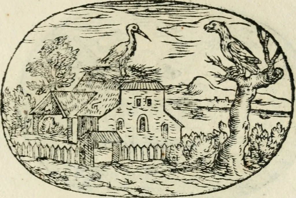An illustration from Gli apologi di Giulio Cesare Capaccio, secretario della fedelissima città di Napoli : con le Dicerie morali, 1607, leaf 74