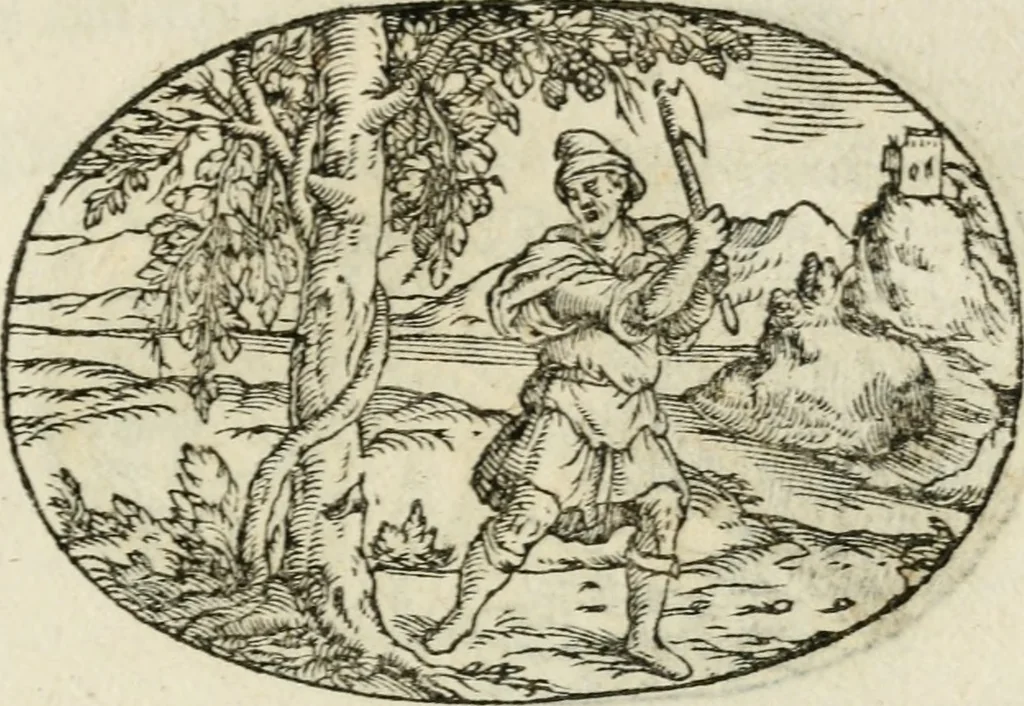 An illustration from Gli apologi di Giulio Cesare Capaccio, secretario della fedelissima città di Napoli : con le Dicerie morali, 1607, leaf 80