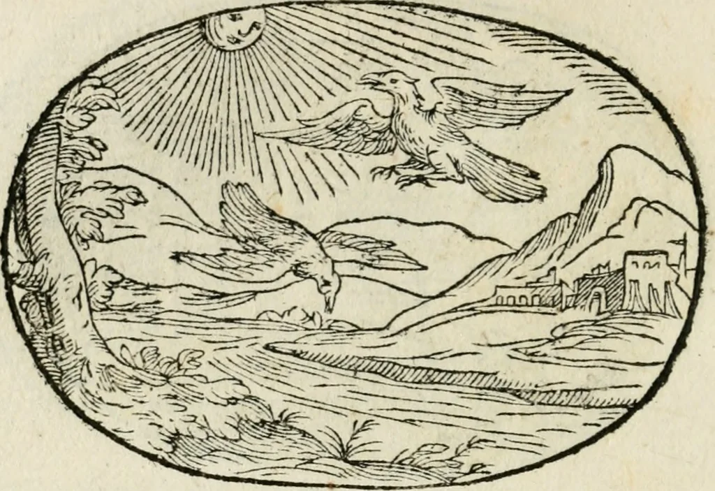 An illustration from Gli apologi di Giulio Cesare Capaccio, secretario della fedelissima città di Napoli : con le Dicerie morali, 1607, leaf 89
