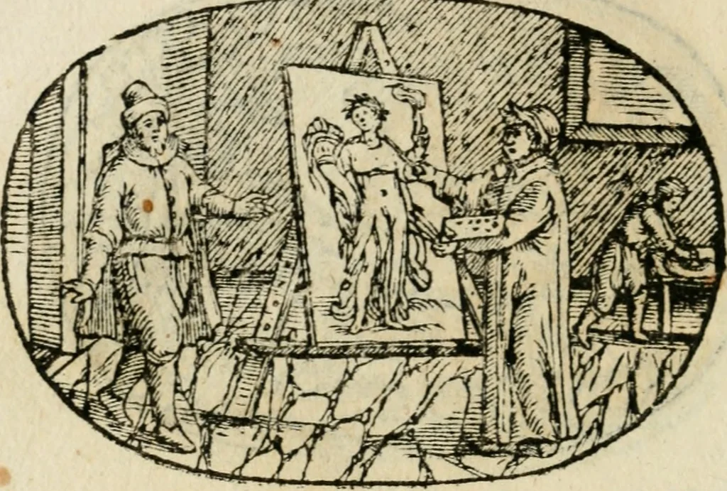 An illustration from Gli apologi di Giulio Cesare Capaccio, secretario della fedelissima città di Napoli : con le Dicerie morali, 1607, leaf 95