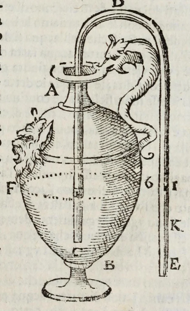 An illustration from Gli artificiosi e curiosi moti spiritali de Herone, 1647, leaf 25