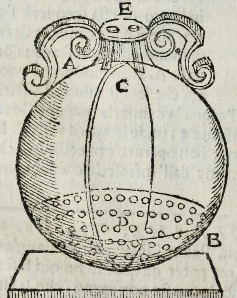 An illustration from Gli artificiosi e curiosi moti spiritali de Herone, 1647, leaf 32