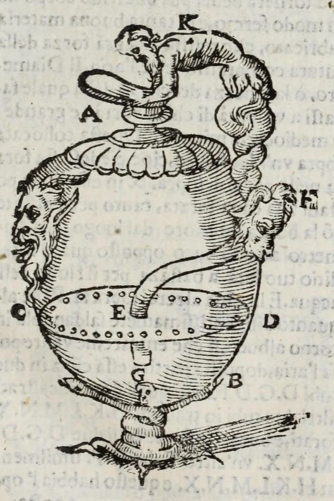 An illustration from Gli artificiosi e curiosi moti spiritali de Herone, 1647, leaf 33