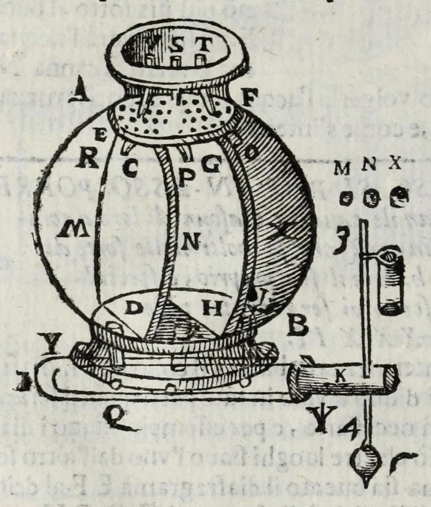 An illustration from Gli artificiosi e curiosi moti spiritali de Herone, 1647, leaf 56