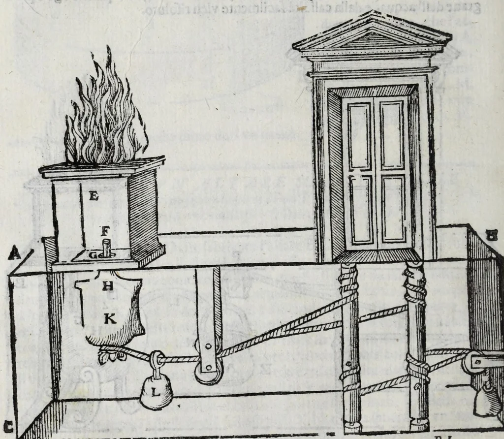 An illustration from Gli artificiosi e curiosi moti spiritali de Herone, 1647, leaf 62