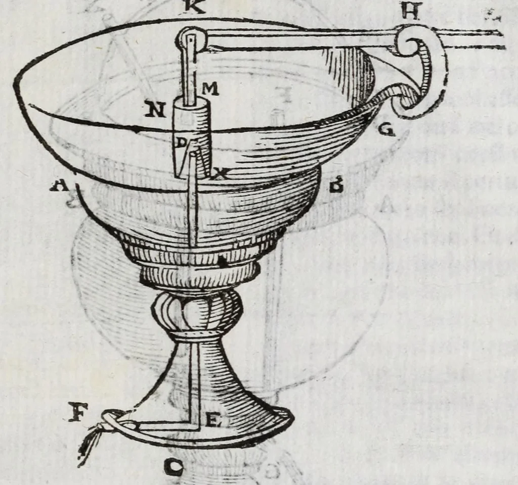An illustration from Gli artificiosi e curiosi moti spiritali de Herone, 1647, leaf 73