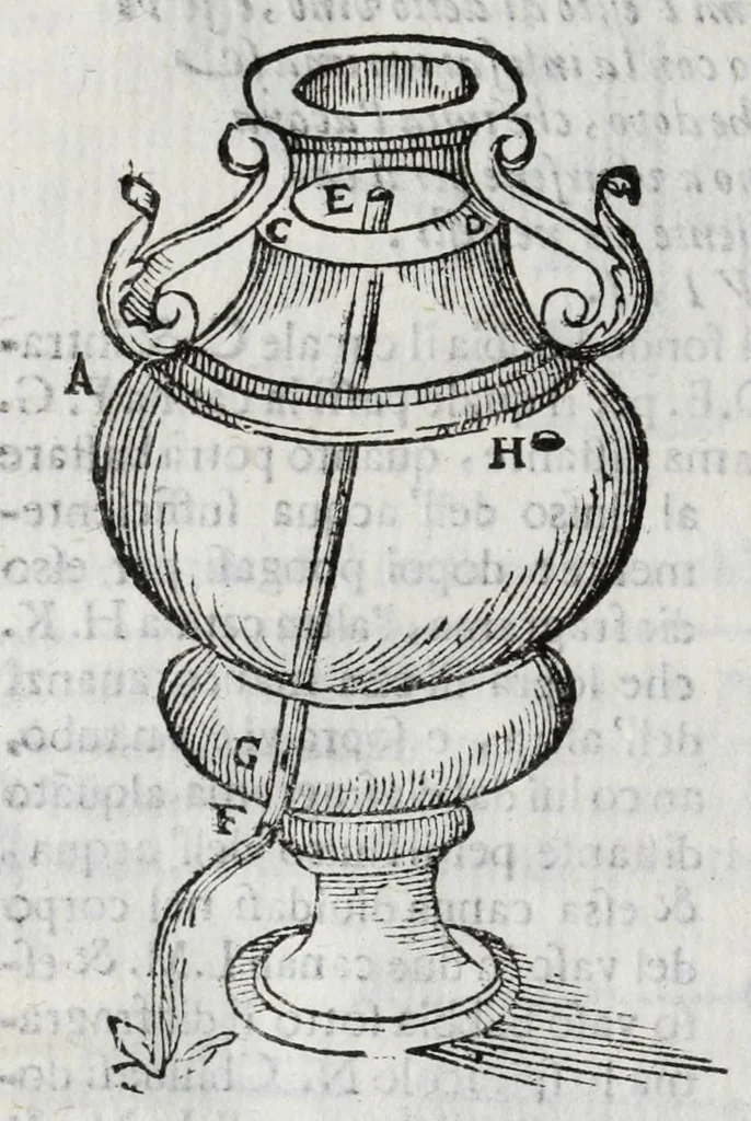 An illustration from Gli artificiosi e curiosi moti spiritali de Herone, 1647, leaf 80
