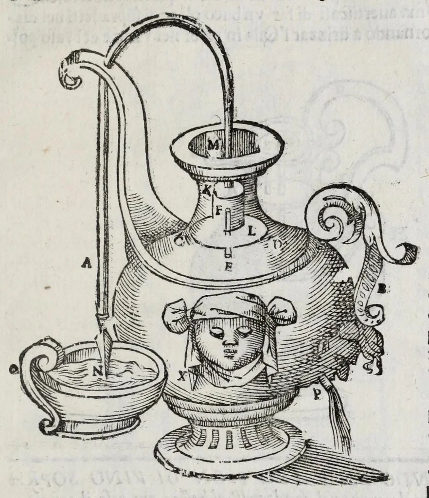 An illustration from Gli artificiosi e curiosi moti spiritali de Herone, 1647, leaf 83