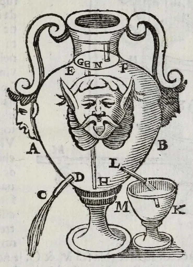 An illustration from Gli artificiosi e curiosi moti spiritali de Herone, 1647, leaf 87
