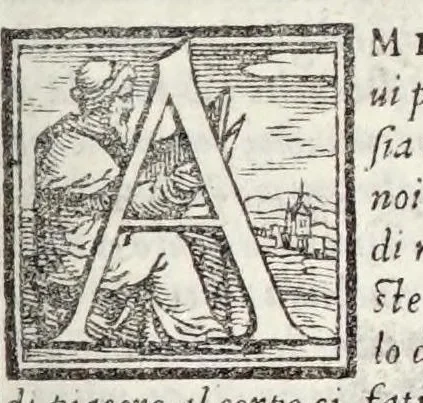 An illustration from Gli asolani di Pietro Bembo : con una copiosa tauola nel fine delle materie, e di tutte le cose piu notabili, che in loro si contengono, 1558, leaf 83