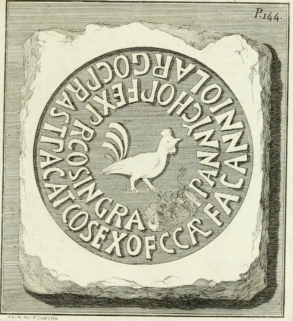 An illustration from Gli atti e monumenti de' fratelli Arvali : scolpiti già in tavole di marmo ed ora raccolti diciferati e comentati, 1795, leaf 330