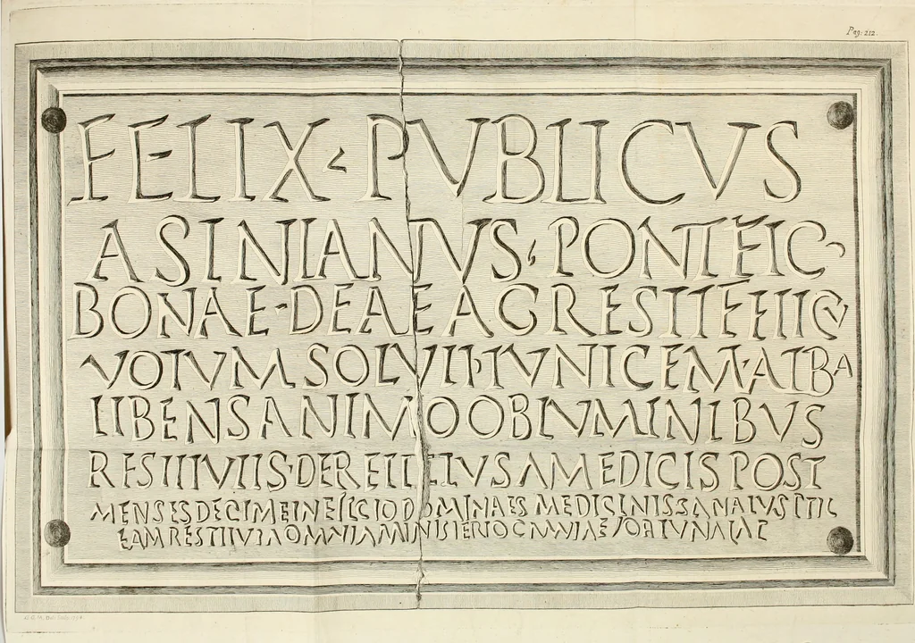 An illustration from Gli atti e monumenti de' fratelli Arvali : scolpiti già in tavole di marmo ed ora raccolti diciferati e comentati, 1795, leaf 405