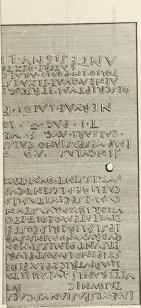 An illustration from Gli atti e monumenti de' fratelli Arvali : scolpiti già in tavole di marmo ed ora raccolti diciferati e comentati, 1795, leaf 104