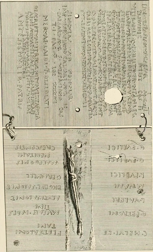 An illustration from Gli atti e monumenti de' fratelli Arvali : scolpiti già in tavole di marmo ed ora raccolti diciferati e comentati, 1795, leaf 105