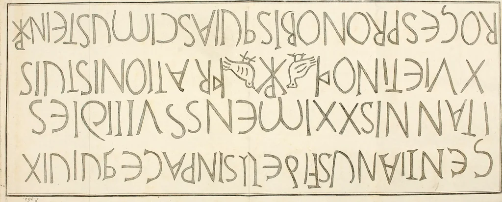 An illustration from Gli atti e monumenti de' fratelli Arvali : scolpiti già in tavole di marmo ed ora raccolti diciferati e comentati, 1795, leaf 17