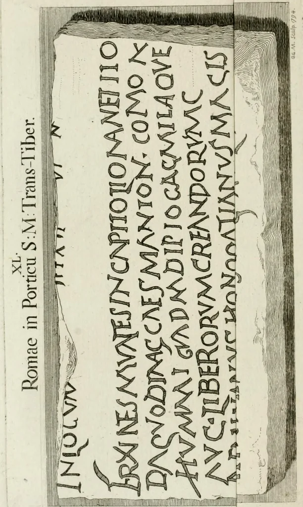 An illustration from Gli atti e monumenti de' fratelli Arvali : scolpiti già in tavole di marmo ed ora raccolti diciferati e comentati, 1795, leaf 181