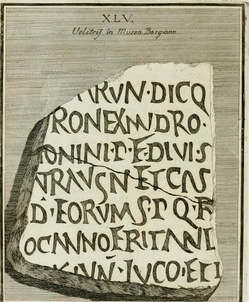An illustration from Gli atti e monumenti de' fratelli Arvali : scolpiti già in tavole di marmo ed ora raccolti diciferati e comentati, 1795, leaf 381