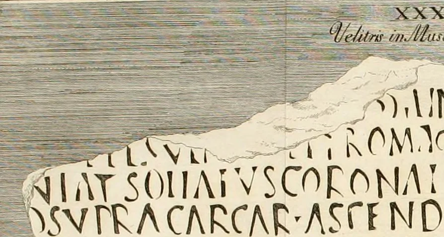 An illustration from Gli atti e monumenti de' fratelli Arvali : scolpiti già in tavole di marmo ed ora raccolti diciferati e comentati, 1795, leaf 82
