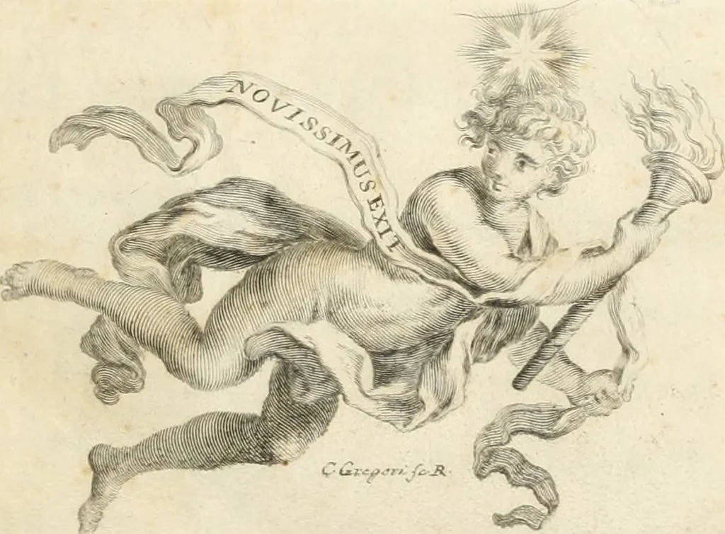 An illustration from Gli eccelsi pregj delle belle arti e la scambievole lor congiunzione con le mattematiche scienze : mostrata nel Campidoglio dall'Accademia del disegno in occasione del concorso celebrato dalla medesima nell'anno 1732, reggendone il principato il sig. cavalier Sebastiano Conca .., 1733, leaf 4