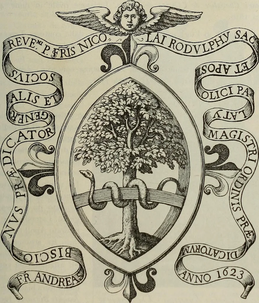 An illustration from Gli ex libris italiani. Con 9 tavole e 233 riproduzioni, delle quali 29 eseguite coi rami o cogli zinchi originali, 1902, leaf 122