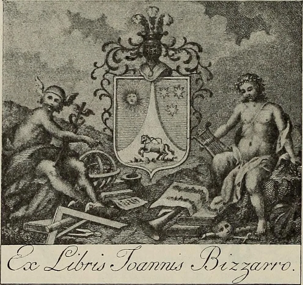An illustration from Gli ex libris italiani. Con 9 tavole e 233 riproduzioni, delle quali 29 eseguite coi rami o cogli zinchi originali, 1902, leaf 123