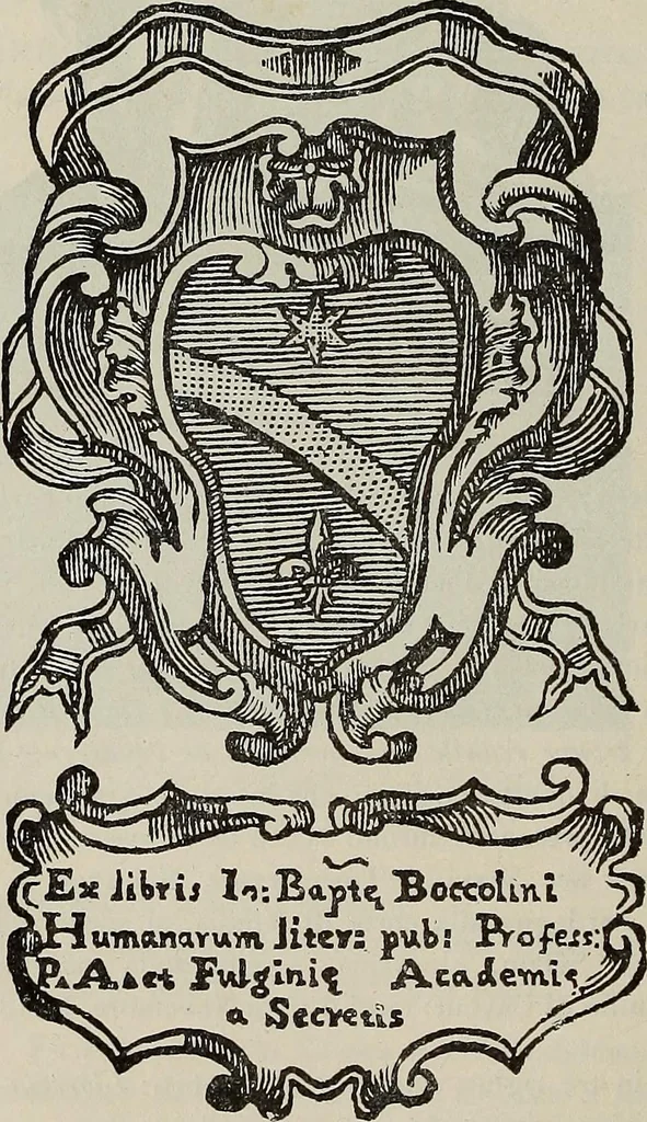 An illustration from Gli ex libris italiani. Con 9 tavole e 233 riproduzioni, delle quali 29 eseguite coi rami o cogli zinchi originali, 1902, leaf 125