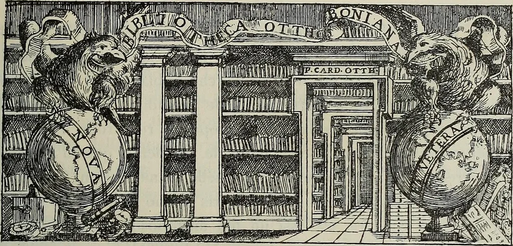 An illustration from Gli ex libris italiani. Con 9 tavole e 233 riproduzioni, delle quali 29 eseguite coi rami o cogli zinchi originali, 1902, leaf 14