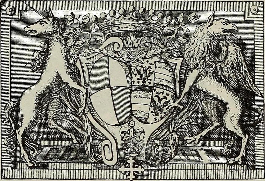 An illustration from Gli ex libris italiani. Con 9 tavole e 233 riproduzioni, delle quali 29 eseguite coi rami o cogli zinchi originali, 1902, leaf 145