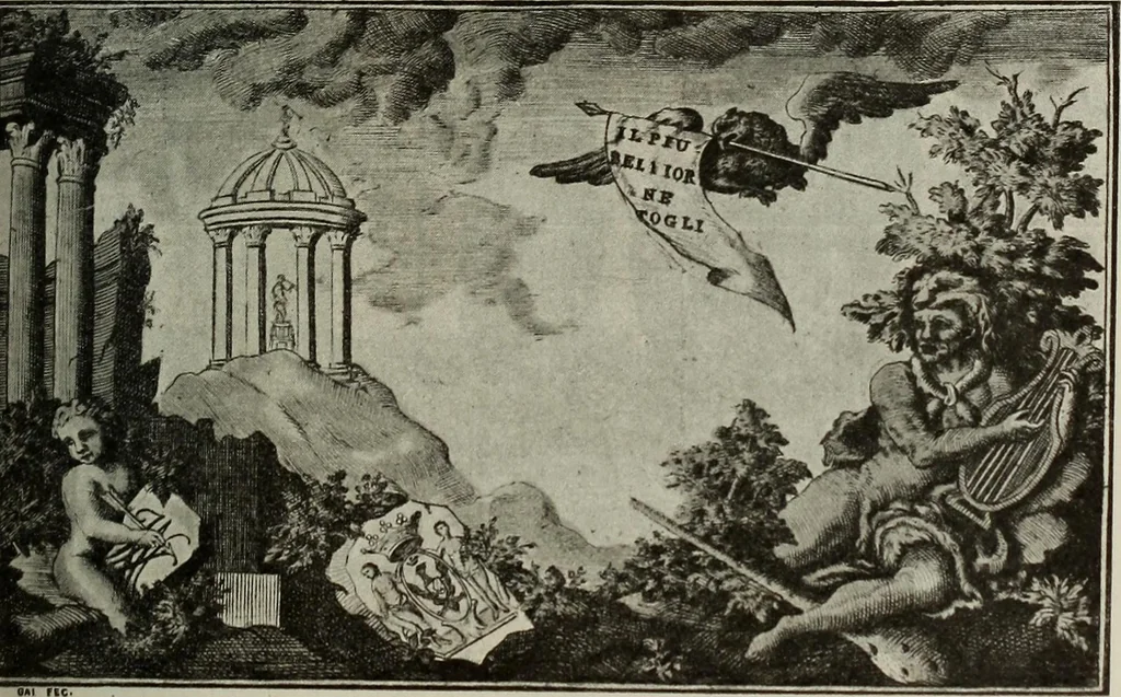 An illustration from Gli ex libris italiani. Con 9 tavole e 233 riproduzioni, delle quali 29 eseguite coi rami o cogli zinchi originali, 1902, leaf 150