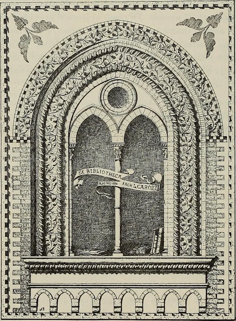 An illustration from Gli ex libris italiani. Con 9 tavole e 233 riproduzioni, delle quali 29 eseguite coi rami o cogli zinchi originali, 1902, leaf 163