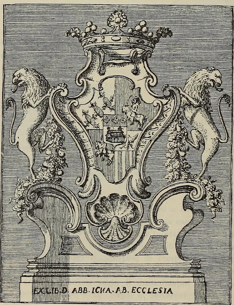An illustration from Gli ex libris italiani. Con 9 tavole e 233 riproduzioni, delle quali 29 eseguite coi rami o cogli zinchi originali, 1902, leaf 173